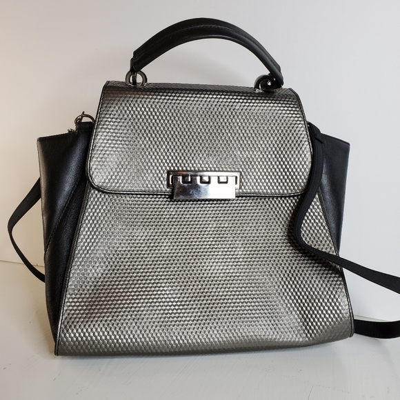 Zac Posen Black and Gunmetal Eartha Satchel - Picture 3 of 16